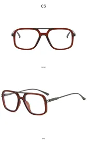 Modische Doppelsteg Blaulichtfilter Brillenrahmen fuer Damen Trendige Alltag Optische Brille