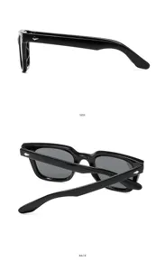Kinder schwarze quadratische Sonnenbrille mit silbernen Nieten, stilvoller Outdoor-Sonnenschutz.