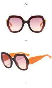Lunettes de soleil oversize tendance pour femmes, protection UV élégante en plein air.