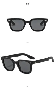 Kinder Sonnenbrille quadratisch mit Nieten Silikon Gestell fuer Outdoor Sonnenschutz