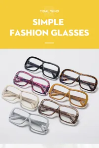 Modische Brille mit grossem Gestell gegen Blaulicht, trendige übergrosse Optikbrille.