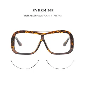 Große Schildpatt Anti-Blaulicht flache optische Brille für den täglichen modischen Look.
