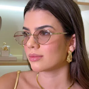 Vintage Metal Thin Frame Sunglasses For Unisex Retro Oval Cat Eye Sun Glasses Electroplated Painted Coating Fashion Trendy Eyewear UV Protection Eyeglasses Gift