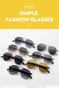 Occhiali da sole vintage a doppio ponte moda uomo donna protezione UV guida all'aperto
