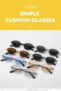 Vintage metal frame sunglasses set with various colored lenses for men and women fashion.