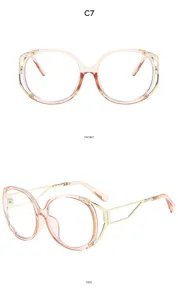 Chique blauwlichtfilter bril in cat-eye stijl met stijlvolle gouden metalen veren dagelijks.