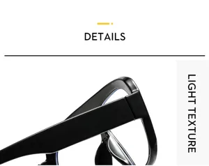 Close-up detail of black frame glasses showing smooth texture and clean modern design.