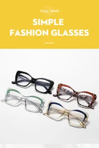 Stylish anti-blue light square fashion glasses featuring trendy contrast color frames for daily wear.