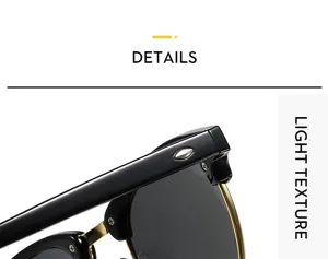 Klassische Browline Sonnenbrille mit Metallnieten, stilvolle Retro-Sonnenbrille für Outdoor.