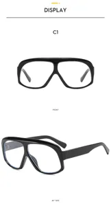 Oversized black optical frames stylish anti-blue light glasses casual daily commute eyewear