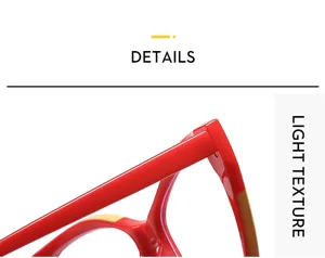 Vue detaillee de lunettes carrees rouges, lunettes de lecture minimalistes texture legere.