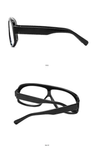 Oversized black frame glasses featuring a stylish bold optical design for daily use.