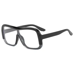 Große einteilige Blaulichtfilter Brille, trendiger Damen Modedesign Brillenrahmen.