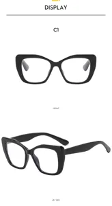 Fashionable square blue light blocking glasses for women, chic black optical frame.