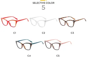 Lunettes de vue carrées anti-lumière bleue tendance avec options de couleurs variées.