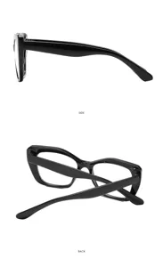 Trendy black square blue light blocking glasses detail, stylish optical frames for daily wear.