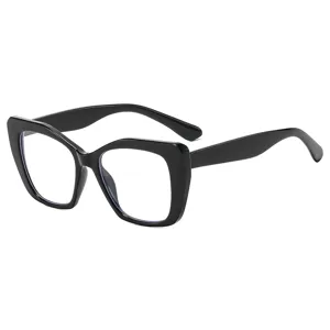 Fashion Black Square Anti-Blue Light Glasses Trendy Commute Optical Eyewear Main View