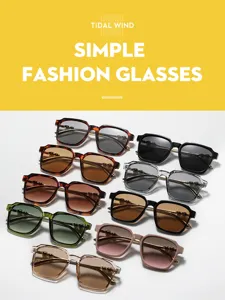 Retro vierkante Y2K zonnebril voor dames, modieuze UV-beschermende eyewear detail.