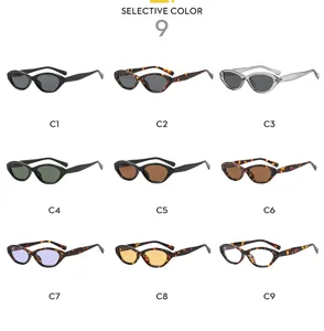 Lunettes de soleil cat eye tendance pour femmes, styles vintage avec diverses options de couleur.