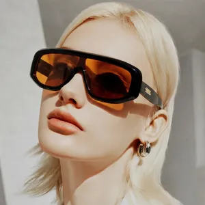 Mode Übergroße Einteilige Sonnenbrille Für Damen Herren PC Rahmen Integriertes Glas Retro Hip Hop Quadratische Schildbrille Outdoor Fahren Streetwear