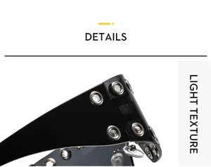 Detailed close up view of Y2K punk sunglasses with metal grommets and black frame.
