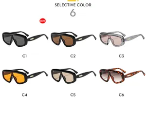 Modische einteilige Sonnenbrille in 6 Farbvarianten fuer Streetstyle und Autofahren.