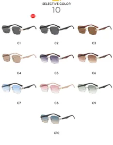 Nuevas gafas de sol cuadradas sin montura y biseladas con múltiples opciones de color.