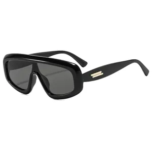 Klobige Oversized Shield Sonnenbrille für Damen und Herren, Retro Streetwear Mode Brille.