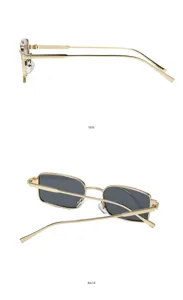 Vintage metal square sunglasses for women, UV protection outdoor driving party eyewear.