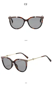 Detailed view of retro cat-eye sunglasses with tortoiseshell frame and gold heart temples.