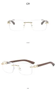 Lunettes de soleil carrées sans monture pour hommes et femmes, protection UV mode.