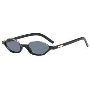 Gafas de sol poligonales de montura pequeña a la moda para hombres y mujeres, estilo hip-hop.