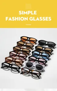 Lunettes de soleil cat-eye ovales rétro tendance avec monture épaisse et verres colorés.