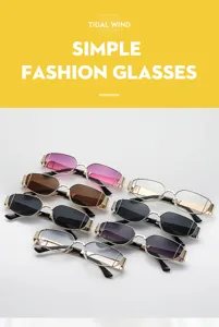 Gafas de sol vintage de metal con diseño de alambre único, estilo retro para la calle.