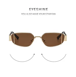Gafas de sol cuadradas de metal para hombre mujer vintage estilo callejero proteccion UV detalle