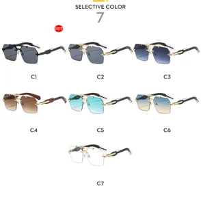 Occhiali da sole poligono doppio ponte hip hop Y2K moda uomo donna vari colori vivaci