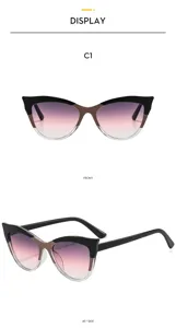 Trendy Y2K cat-eye sunglasses for women, featuring stylish gradient lenses and chic frame design.