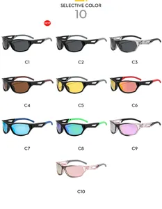 Vue détaillée de plusieurs variantes de couleur pour lunettes de soleil de cyclisme et anti-UV.