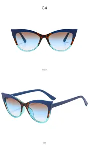 Fashion cat eye sunglasses for women, trendy gradient lenses outdoor sun protection eyewear.