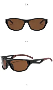 Lunettes de soleil de sport cyclisme extérieur protection UV coupe-vent monture noire verre
