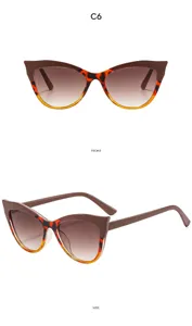 Women's Y2K Cat Eye Sunglasses Fashion Streetwear Gradient Brown Lenses Chic Shades