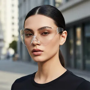 Modische futuristische übergroße Schild-Sonnenbrille, Punk-Stil Trend Outdoor-Sonnenschutz.