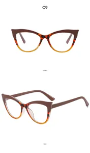 Chic cat-eye glasses with trendy tortoise shell pattern, stylish Y2K fashion eyewear detail view.