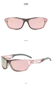 Lunettes de soleil de sport cyclisme outdoor avec monture rose et protection UV.