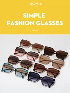 Modische Retro Katzenauge Quadratische Sonnenbrille fur Damen Outdoor Sonnenschutz.