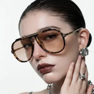 Modische Große Pilotenbrille Für Damen Herren UV400 Schutz Trendige Übergroße Sonnenbrille Outdoor Sonnenschutz