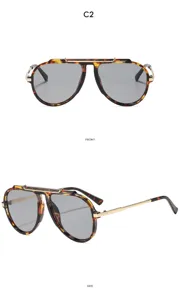 Klassische große Piloten-Sonnenbrille für Damen und Herren, stilvolle Metallbrücke Sonnenbrille.