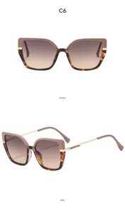 Schicke Oversize Cat-Eye Retro Sonnenbrille mit Farbverlaufsgläsern und Schildpatt-Rahmen.