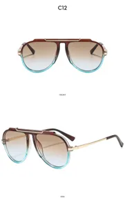 Modische grosse Piloten-Sonnenbrille mit Farbverlauf, ideal fur den Sommer im Freien.