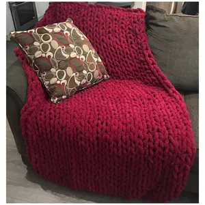 Grobe Strickdecke Chenille kuschelig handgemachte Kuscheldecke Sofa Dekoration Fotostütze